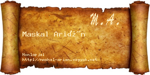 Maskal Arián névjegykártya